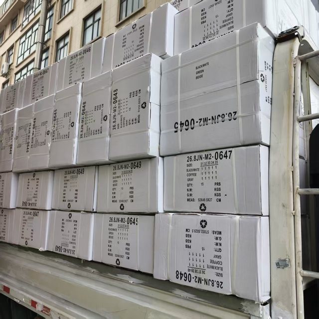 Cartons loaded into a truck