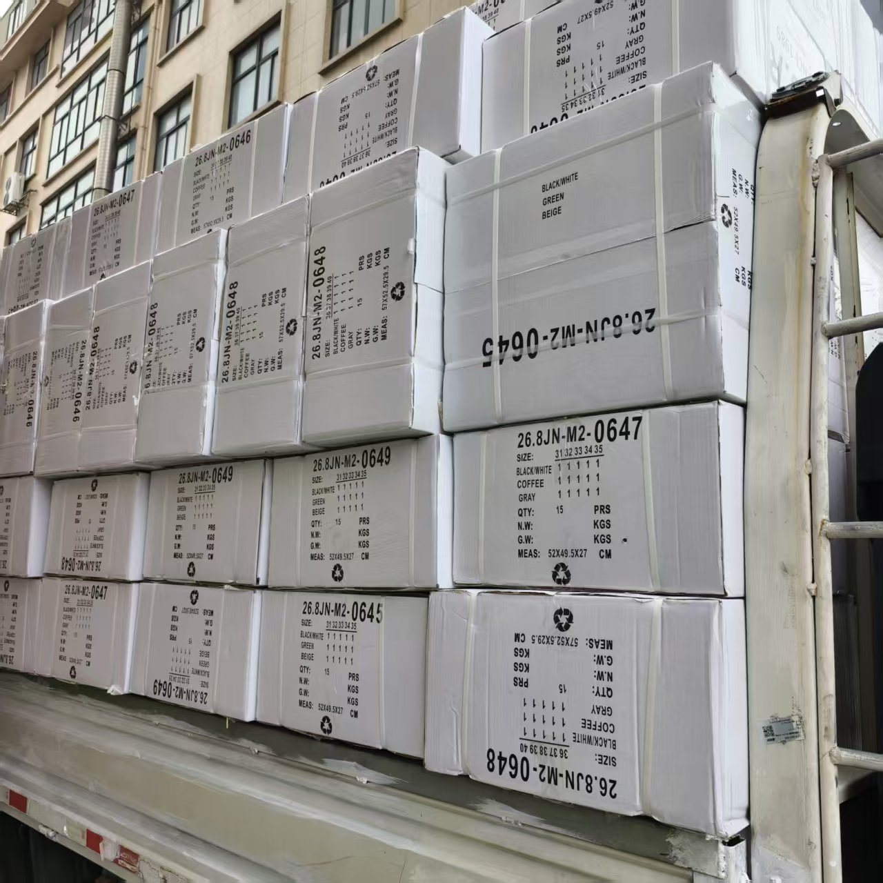 Cartons being loaded for export